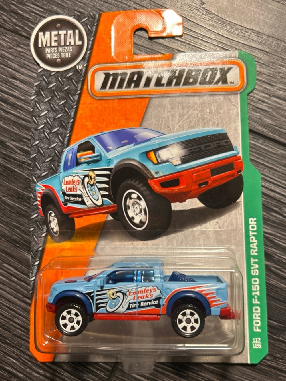 Matchbox Ford F-150 SVT Raptor Lamley's Leaks Tire Service